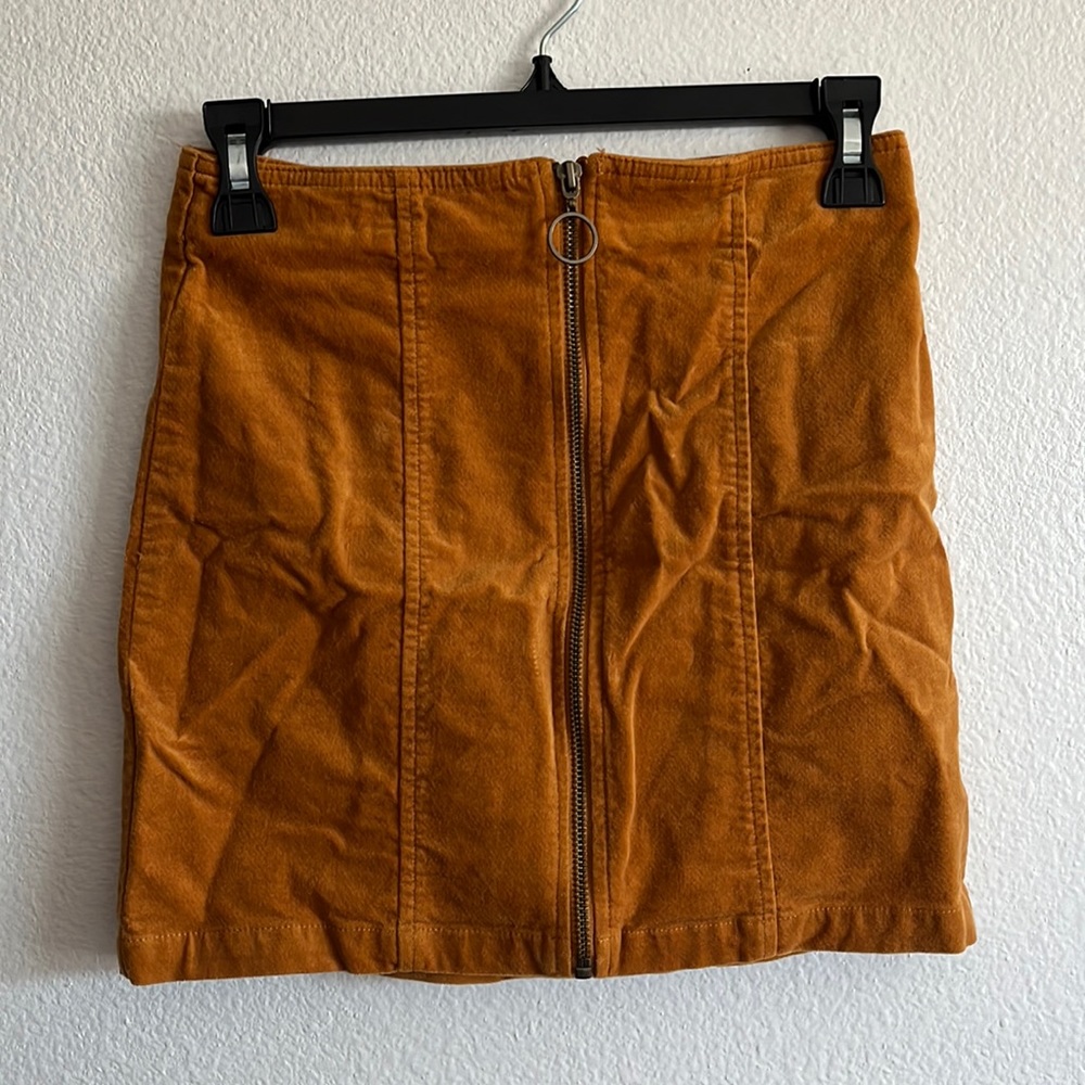corduroy mustard yellow skirt, size: S (24” in)